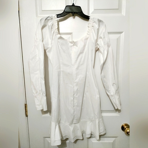 White Ruffled Mini Dress - Picture 2 of 3